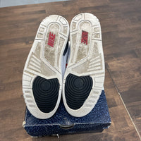 Denim Fire Red Jordan 3 (USED)