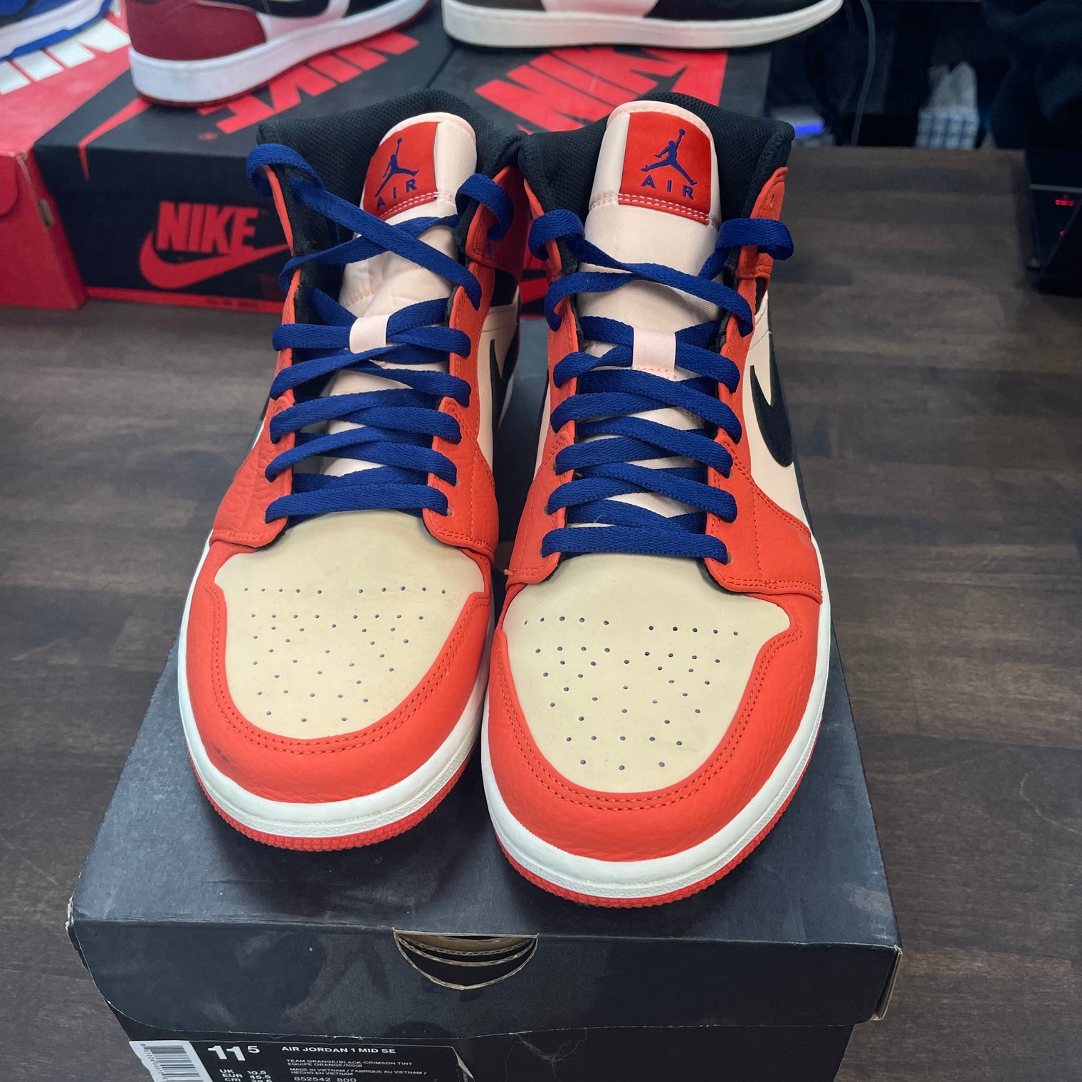Team Orange Black Jordan 1 Mid SE (USED)