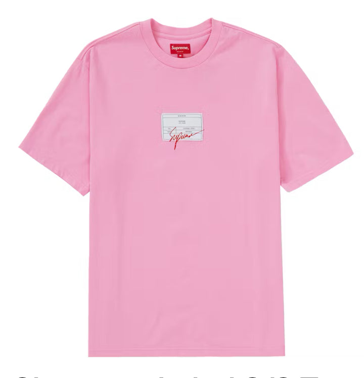 Supreme Signature Label S/S Top Pink