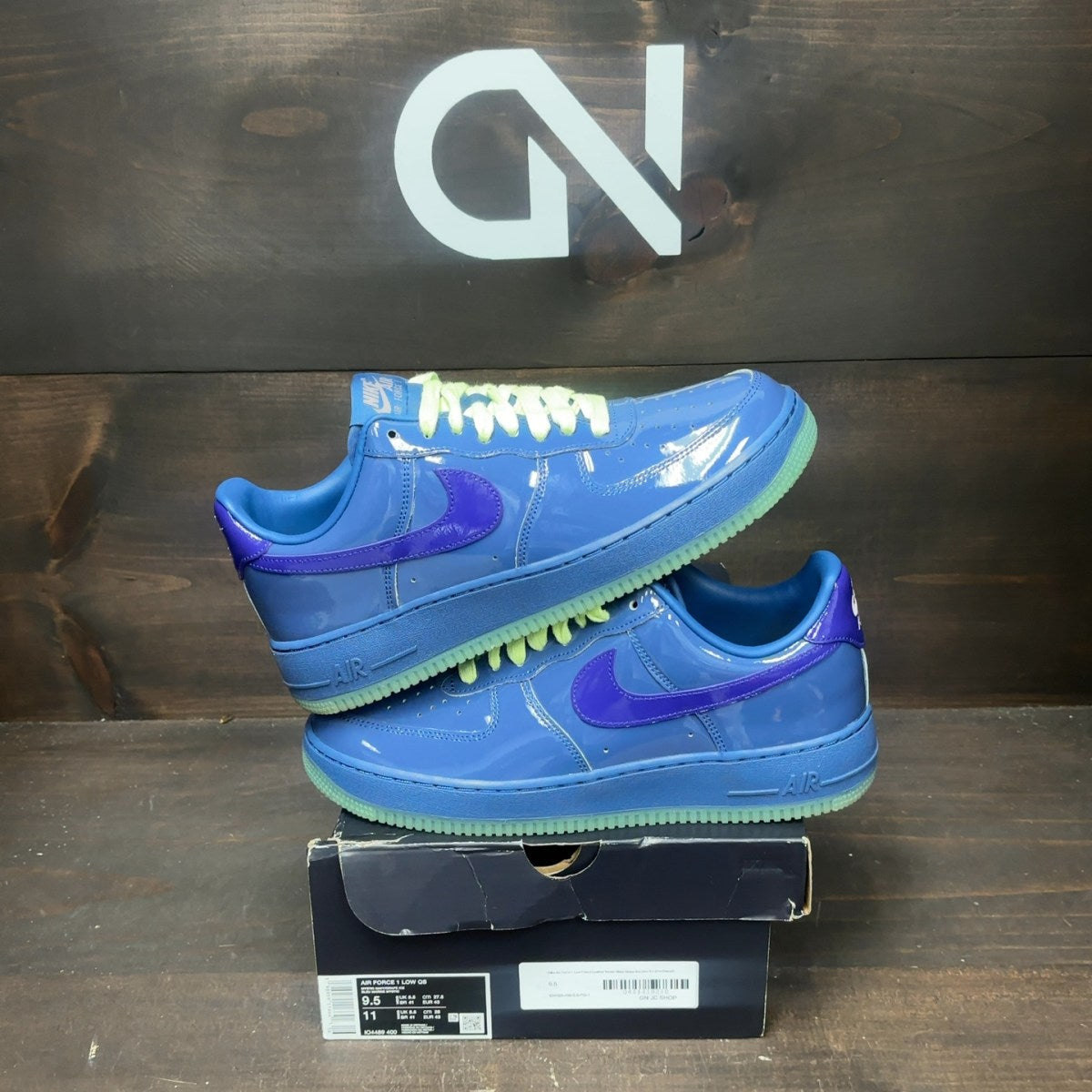 Nike Air Force 1 Low Patent Leather Mystic Navy Grape Ice - Image 1