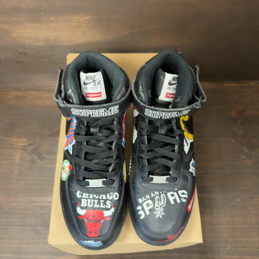 Nike Air Force 1 Mid Supreme NBA Black Size 8 (Pre-Owned) - Image 3