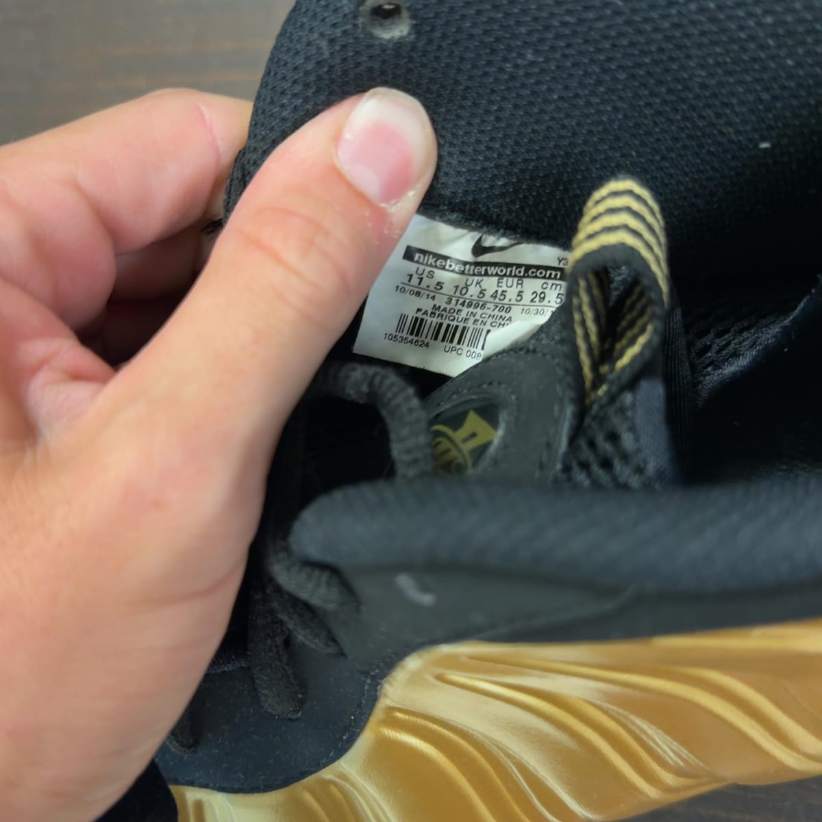 Nike Air Foamposite One Metallic Gold Size 11.5 (Pre-Owned) - aux
