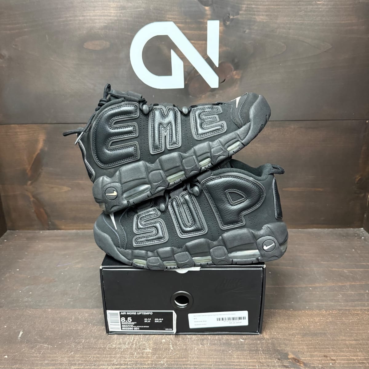 Nike Air More Uptempo Supreme Suptempo Black Size 8.5 (Pre-Owned) - front