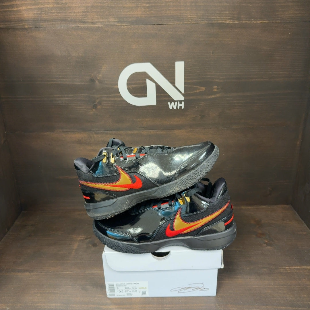Nike Zoom LeBron NXXT Gen AMPD Black University Red Gold Size 9 (Pre-Owned) - Image 1