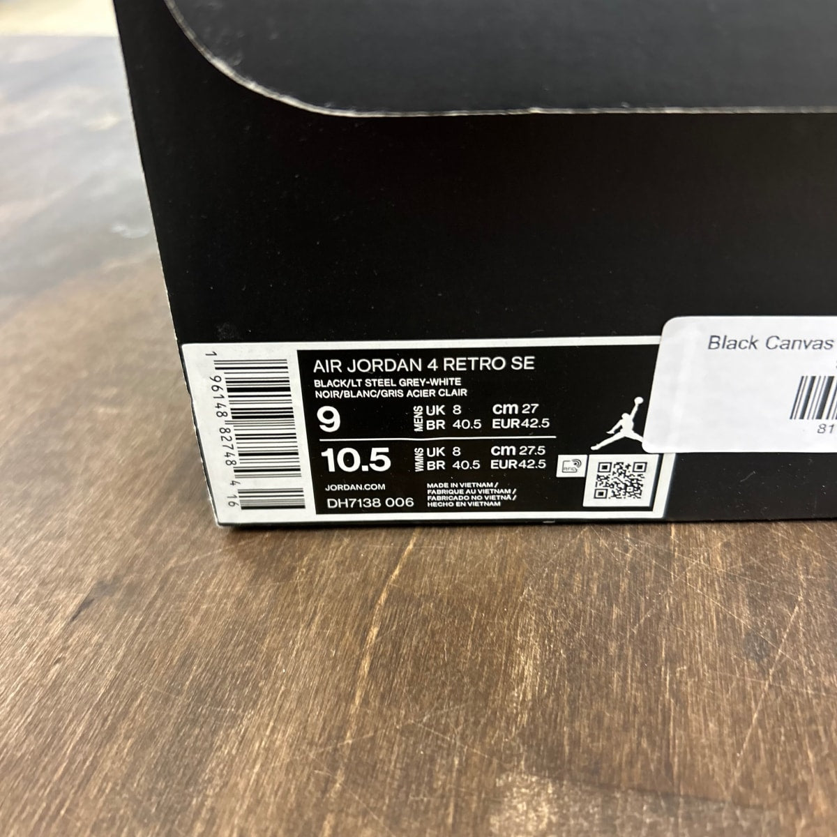 Jordan 4 Retro SE Black Canvas Size 9 (Pre-Owned) - Image 6