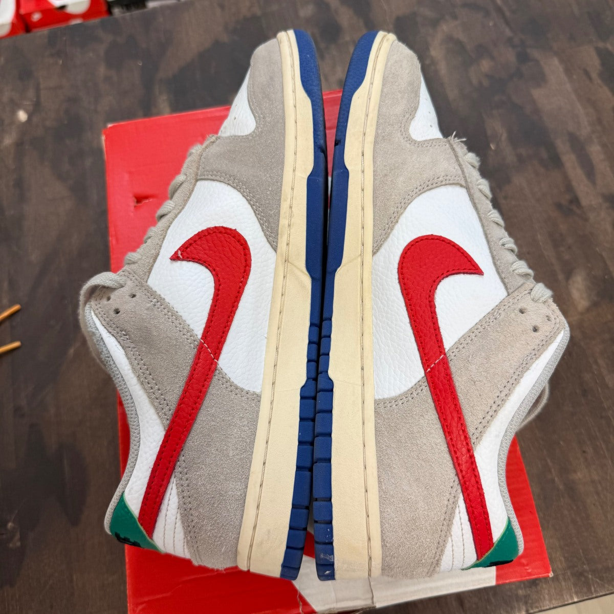Nike Dunk Low Light Iron Ore Red Blue - Image 4