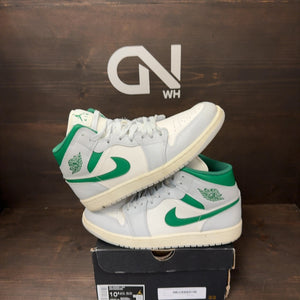 Jordan 1 Mid White Pure Platinum Pine Green - Image 1