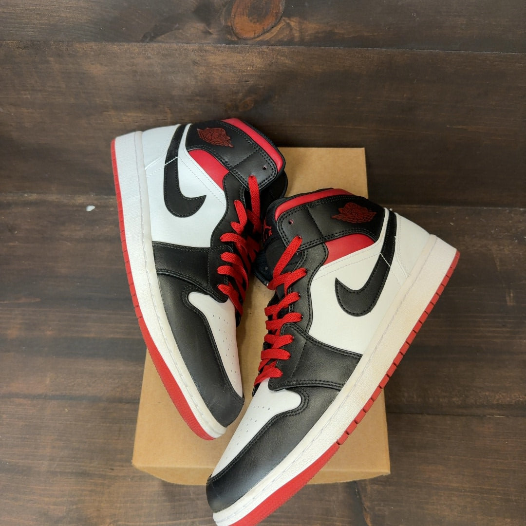 Jordan 1 Mid Gym Red Black Toe Size 12.5 (Pre-Owned) - Image 2