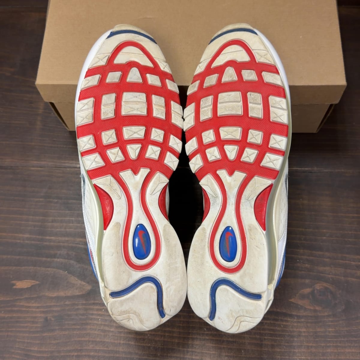 Nike Air Max 97 Game Royal Metallic Silver University Red Size 11.5 (Pre-Owned) - aux