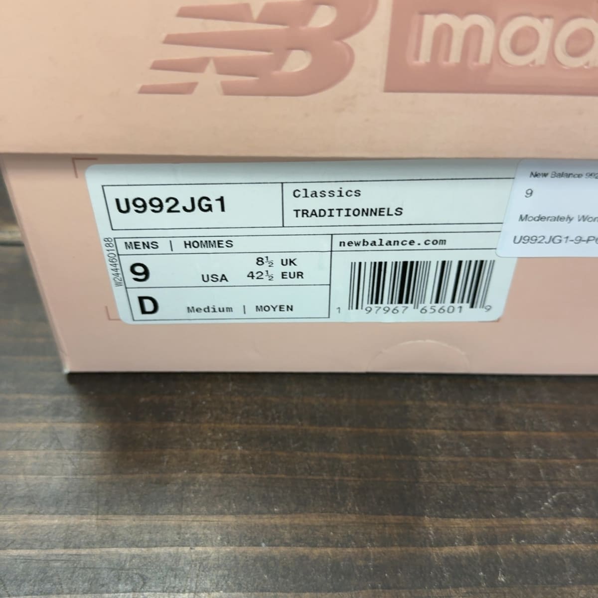 New Balance 992 MiUSA Joe Freshgoods Aged Well Size 9 (Pre-Owned) - aux