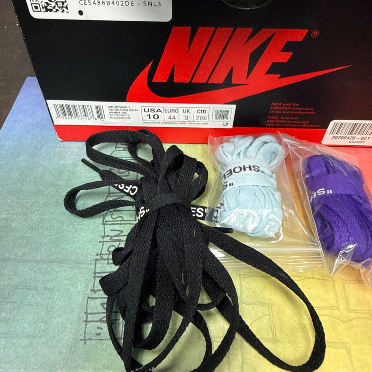 Jordan 1 Retro High Off-White Alaska Size 10 (Pre-Owned) - aux