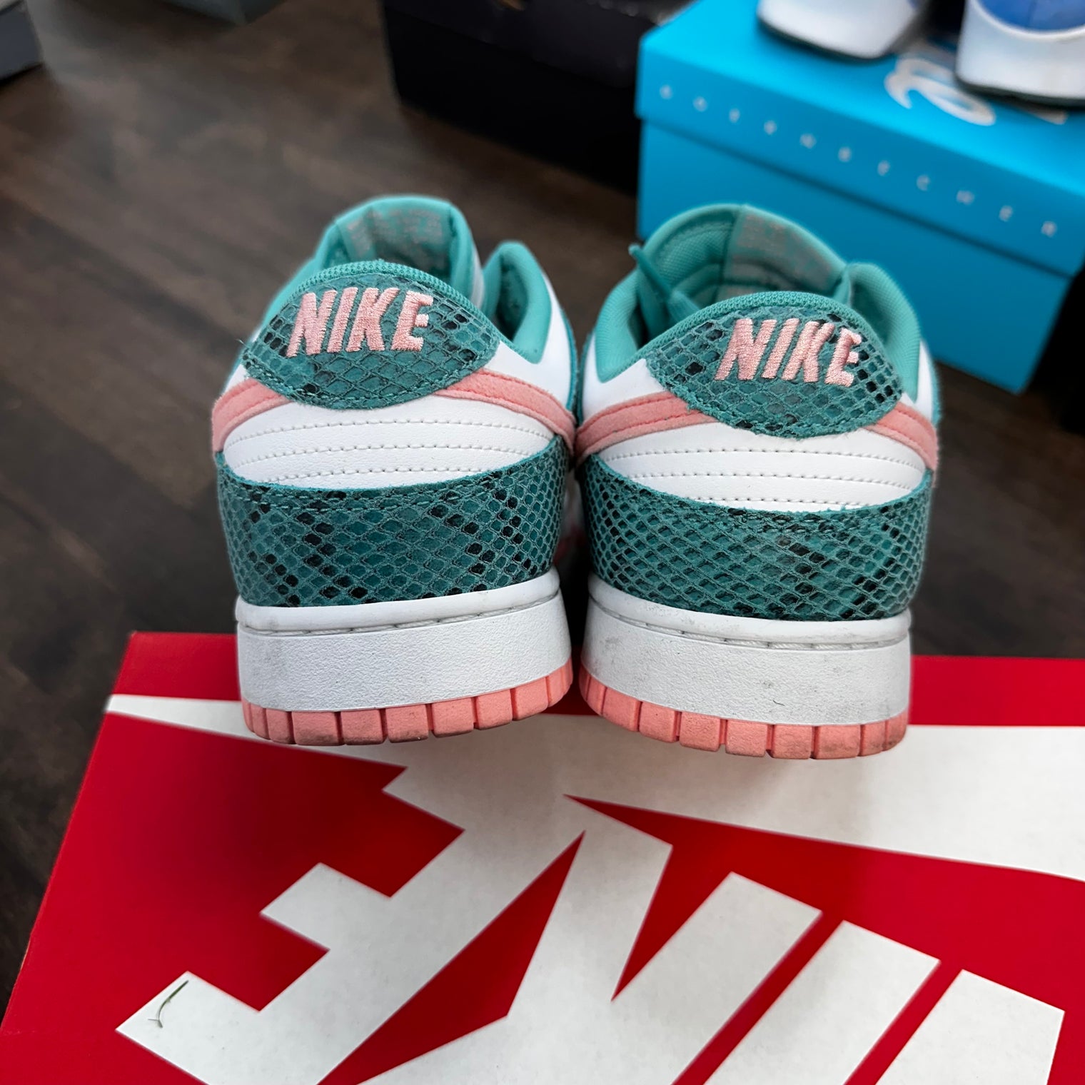 Teal Snake Nike Dunk Low (USED)