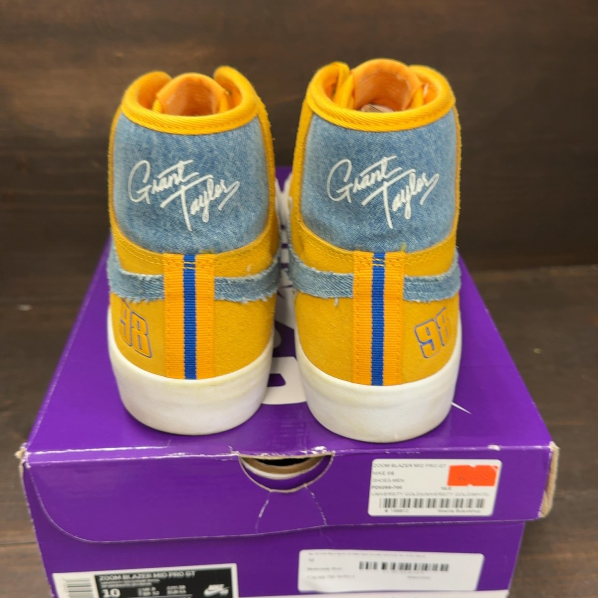 Nike SB Zoom Blazer Mid Pro GT Grant Taylor University Gold Denim - Image 5