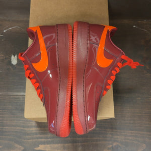 Nike Air Force 1 Low Patent Leather Dark Team Red Safety Orange Size 7.5 (Pre-Owned) - Image 4