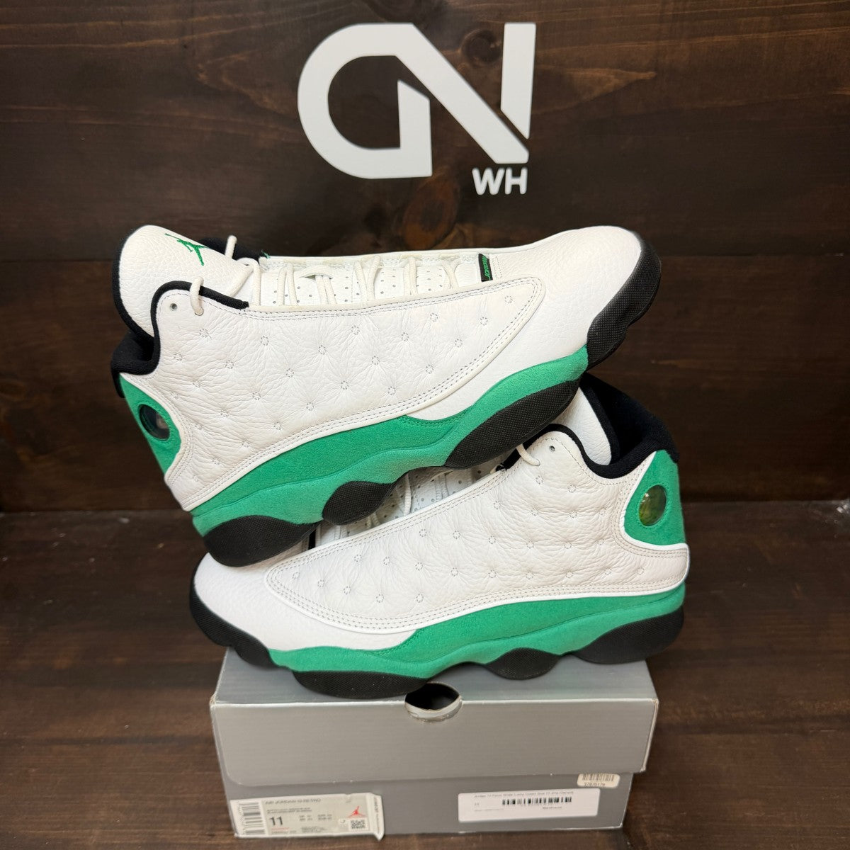 Jordan 13 Retro White Lucky Green - Image 1