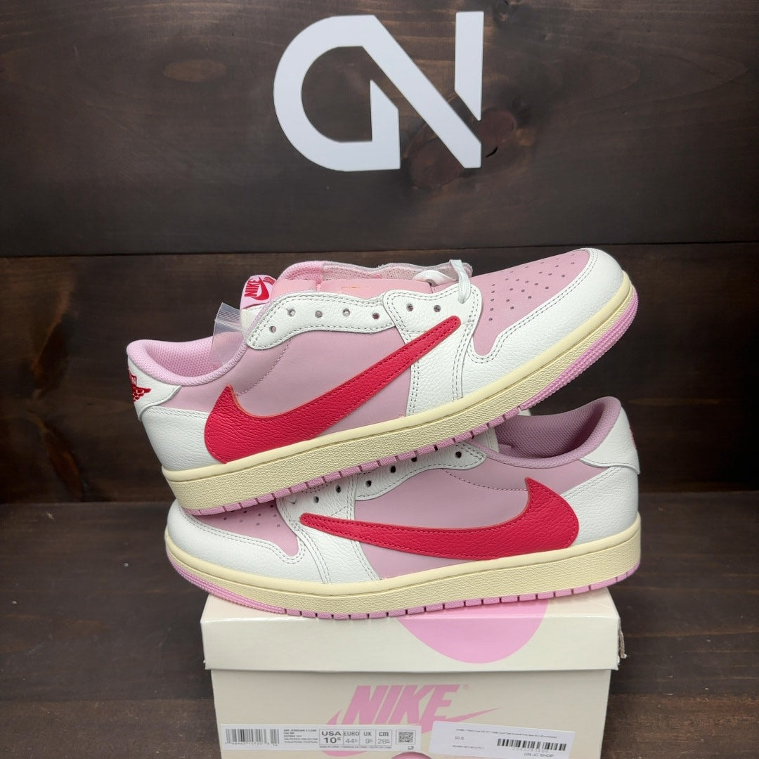 Jordan 1 Retro Low OG SP Travis Scott Sail Tropical Pink Size 10.5 (Pre-Owned) - Image 1