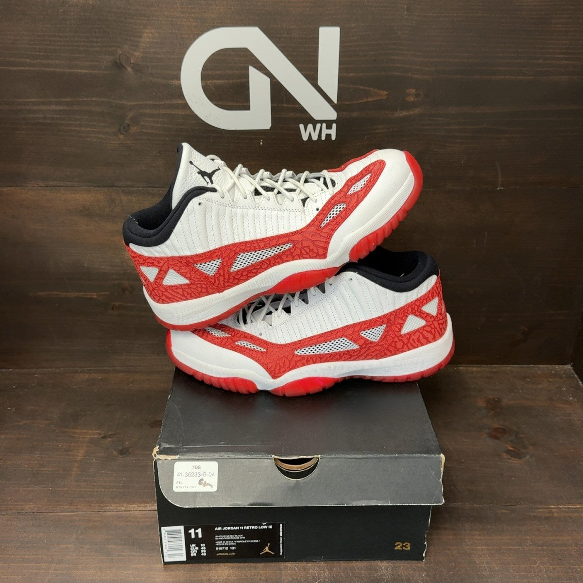 Jordan 11 Retro Low IE White Gym Red - Image 1