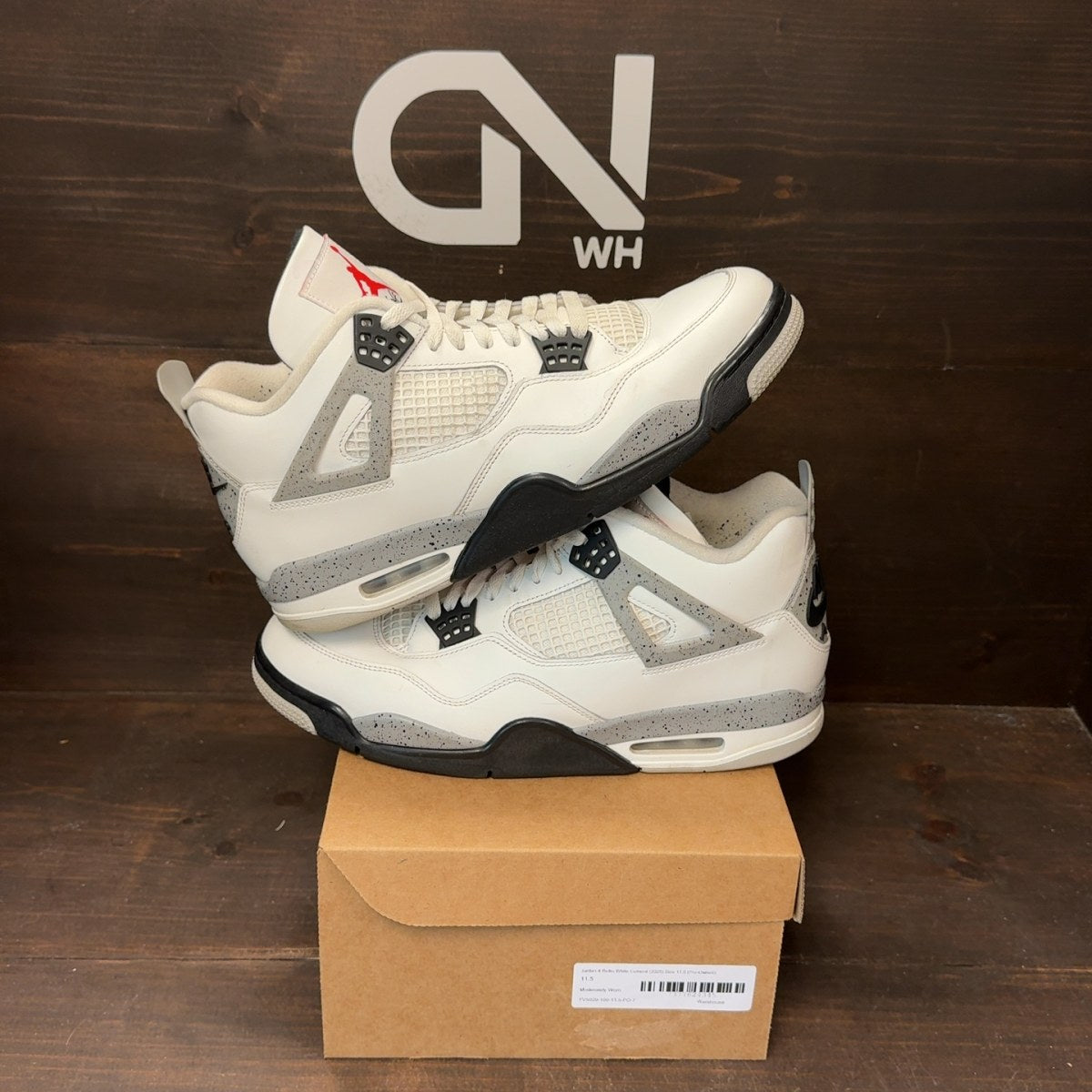 Jordan 4 Retro White Cement (2025) Size 11.5 (Pre-Owned) - Image 1