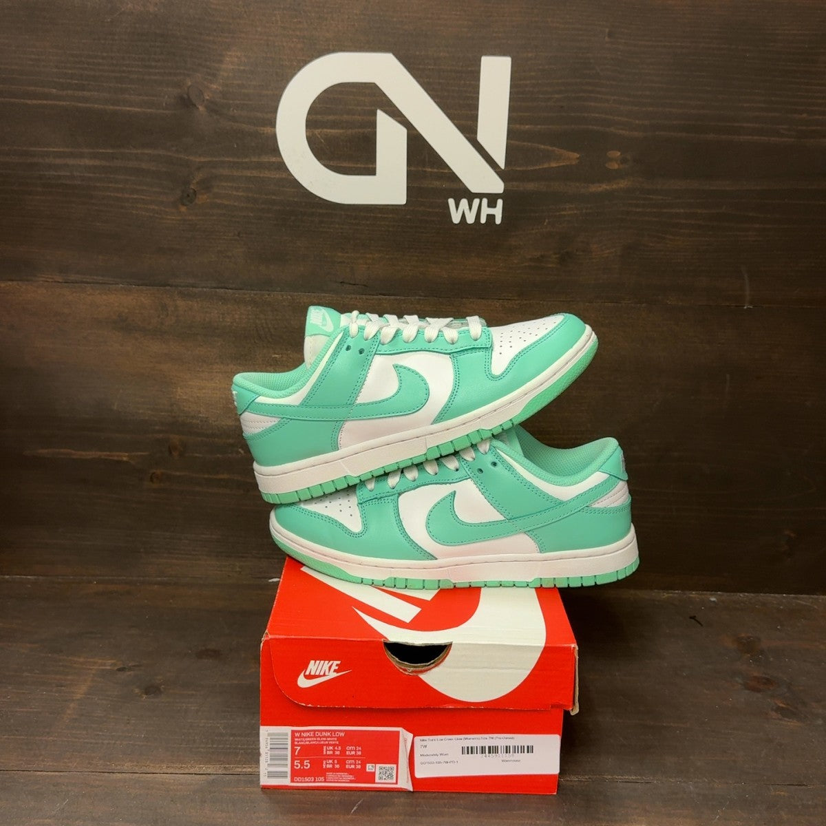 Nike Dunk Low Green Glow (Women's) - Image 1