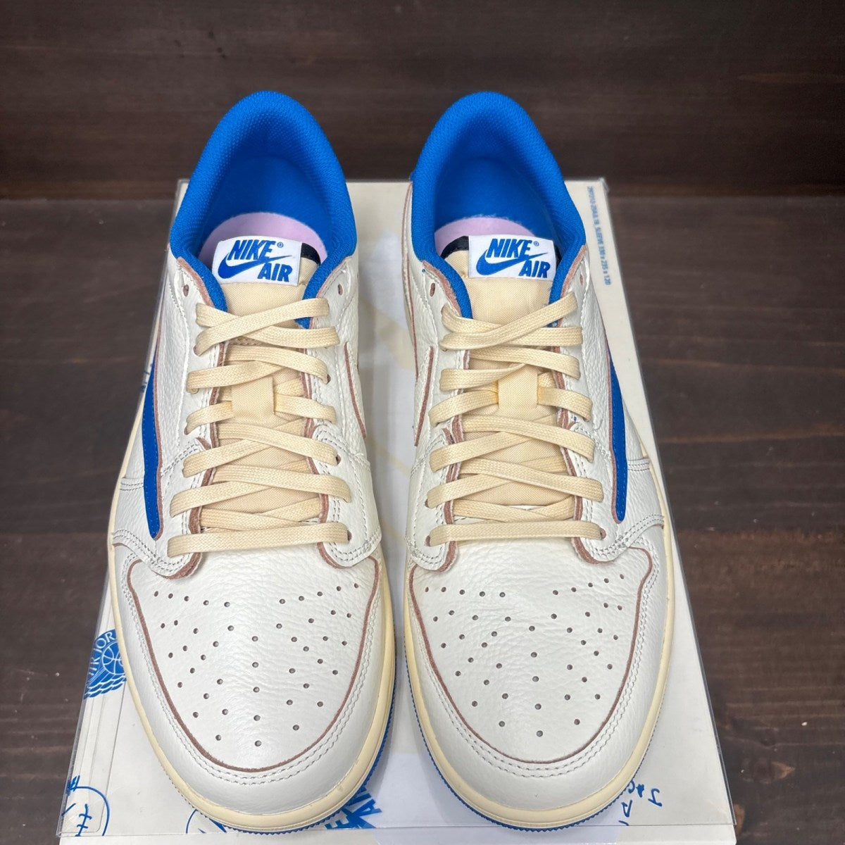 Jordan 1 Retro Low OG SP Fragment x Travis Scott Sail Military Blue Size 10.5 (Pre-Owned) - Image 3
