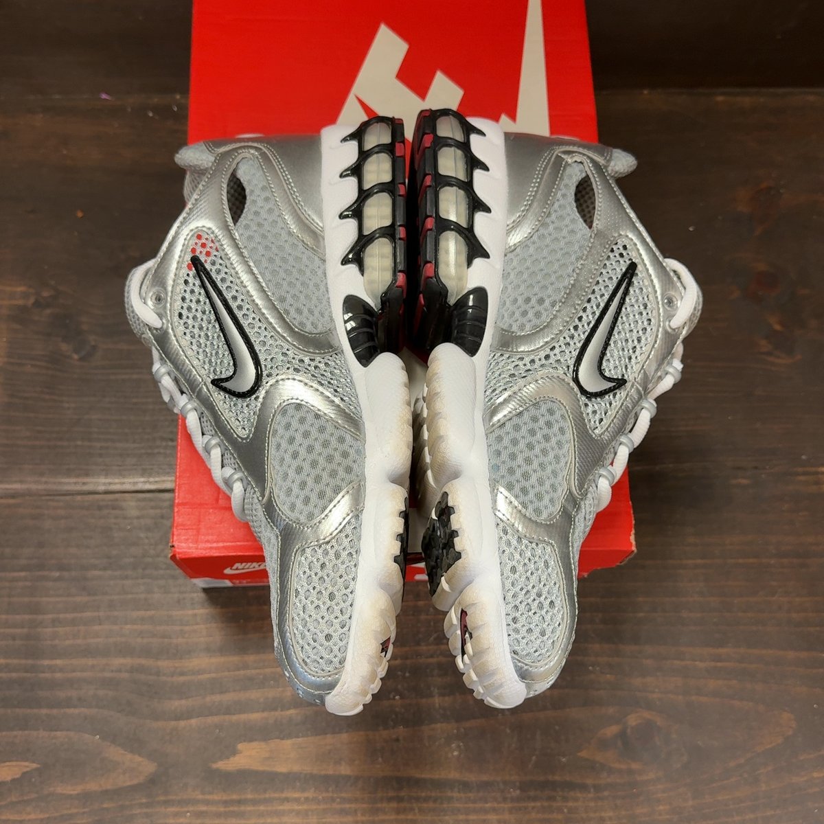 Nike Air Zoom Spiridon Cage 2 Metallic Silver Size 9.5 (Pre-Owned) - aux