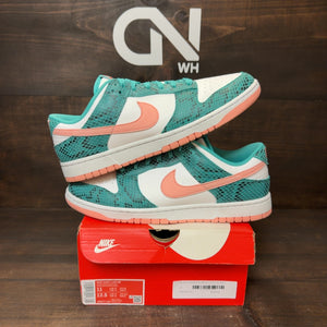 Nike Dunk Low Snakeskin Washed Teal Bleached Coral - Image 1