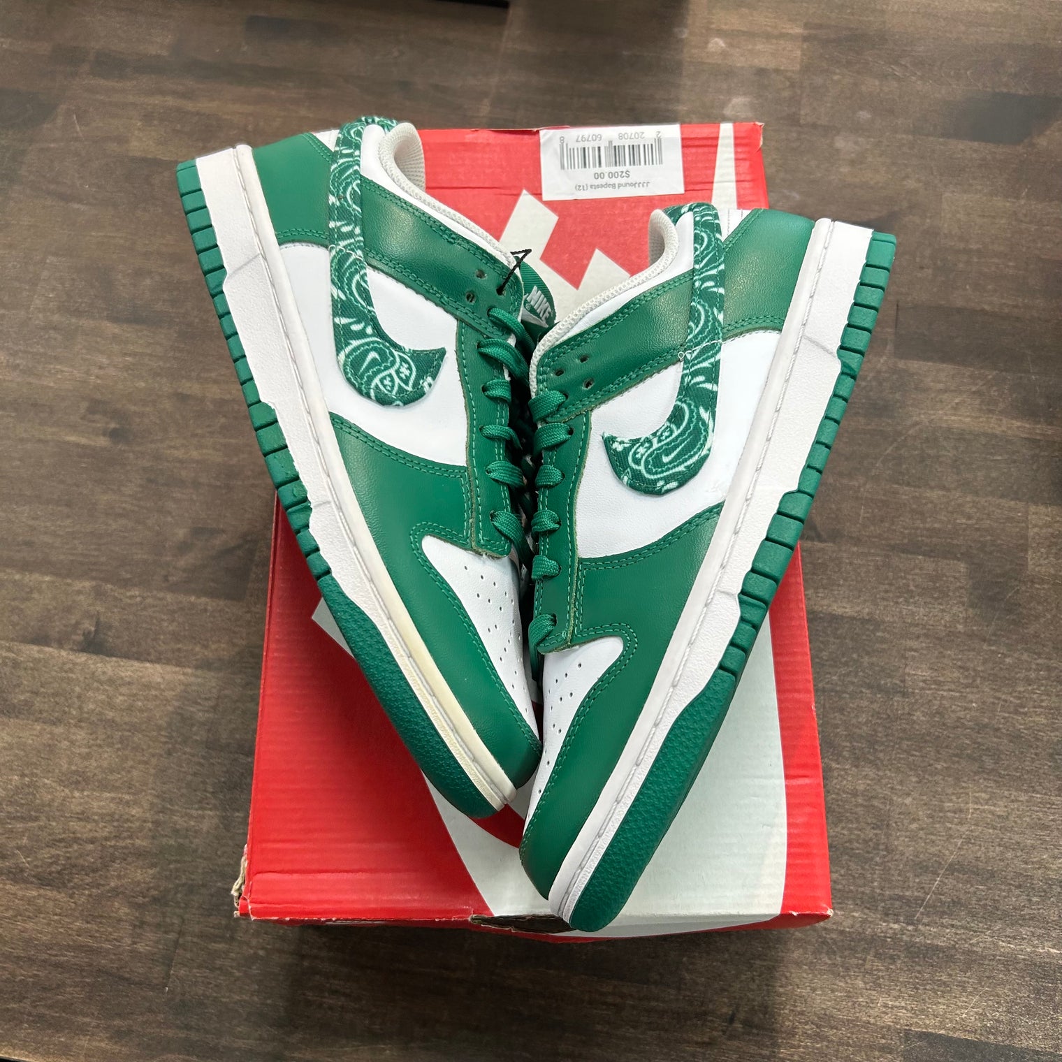 (W) Green Paisley Dunk Low (Lightly Worn)