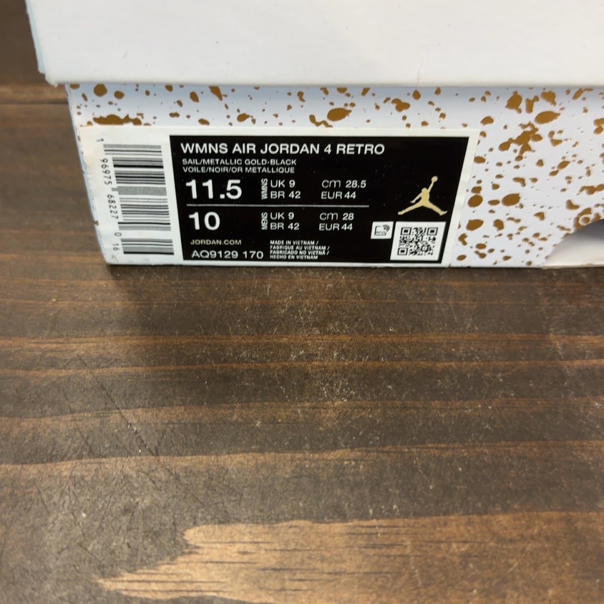 Jordan 4 Retro Metallic Gold (Women's) Size 11.5W (Pre-Owned) - aux