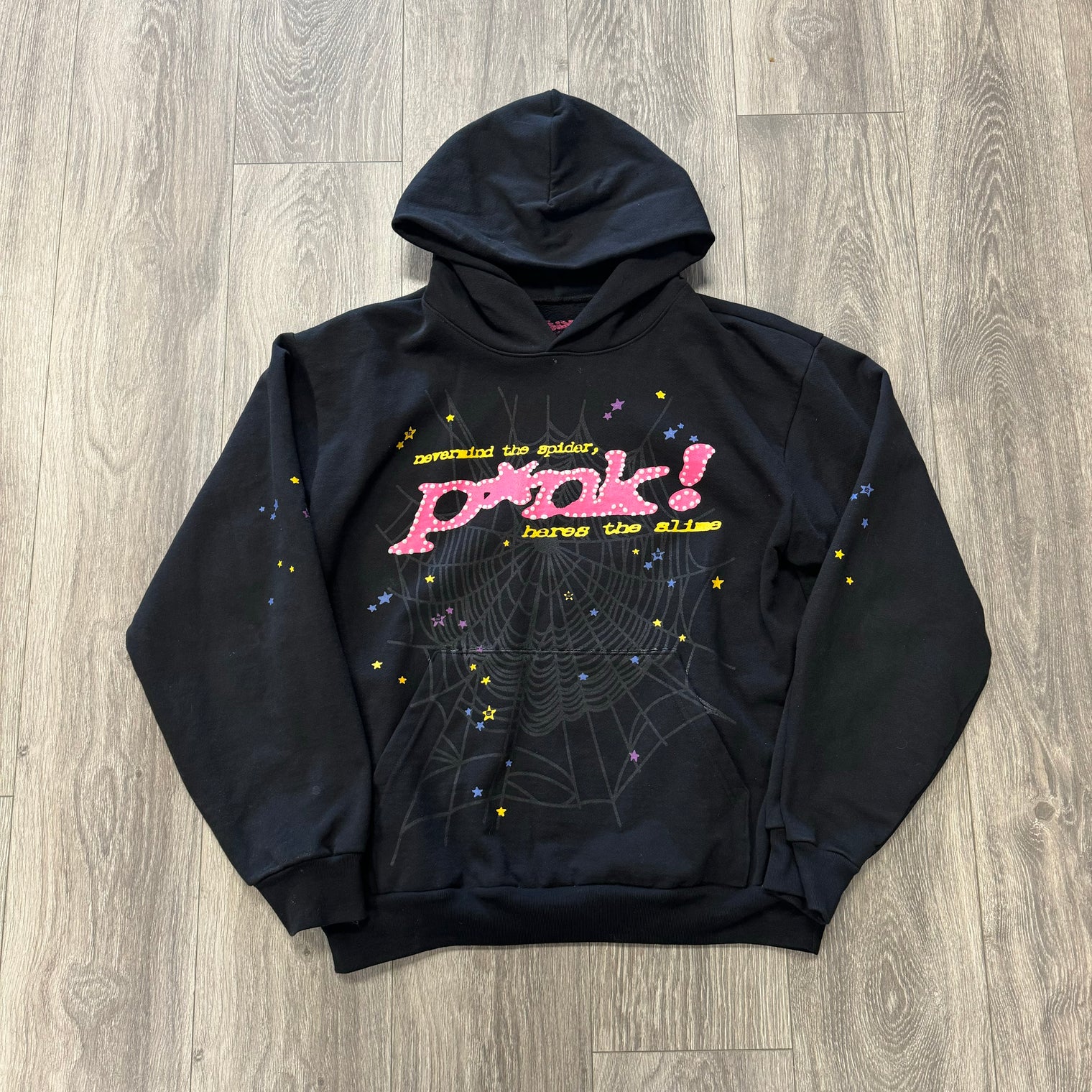 Sp5der Pink Hoodie Black (USED)