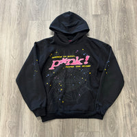 Sp5der Pink Hoodie Black (USED)