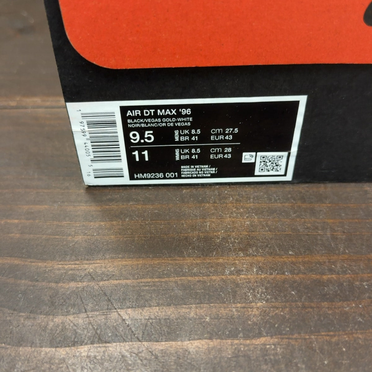 Nike Air DT Max '96 Black Vegas Gold - Image 8