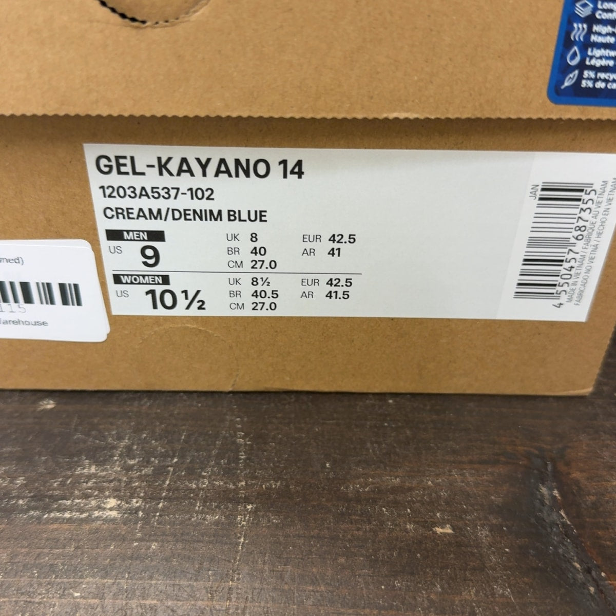 ASICS Gel-Kayano 14 Cream Metallic Blue Size 9 (Pre-Owned) - aux
