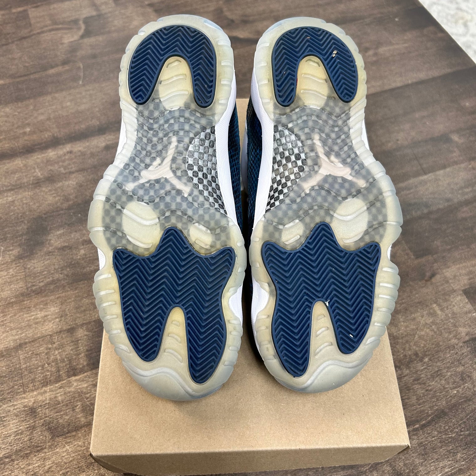 Navy Snake Skin Jordan 11 Low (USED, No Box)