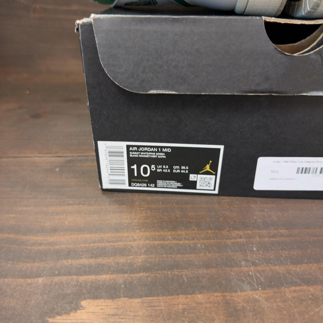 Jordan 1 Mid White Pure Platinum Pine Green - Image 7