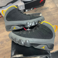 University Gold Dark Charcoal Jordan 9 Retro (USED)