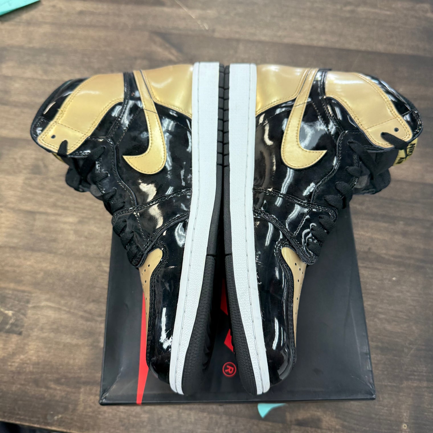Patent Gold Jordan 1 High (Lightly Worn)
