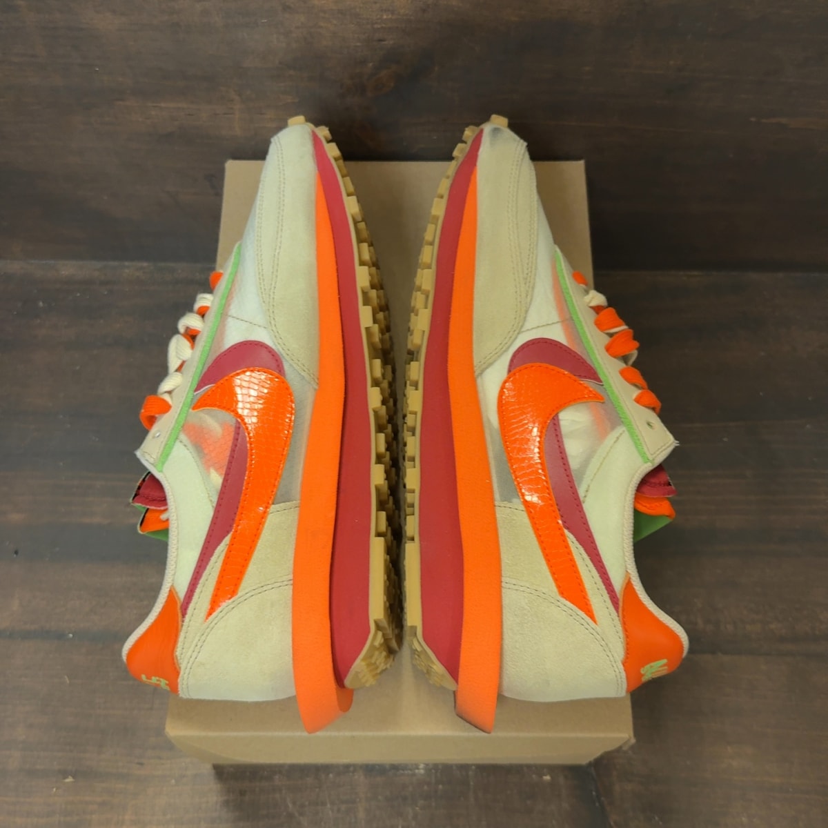 Nike LD Waffle sacai CLOT Kiss of Death Net Orange Blaze Size 11 (Pre-Owned) - Image 6