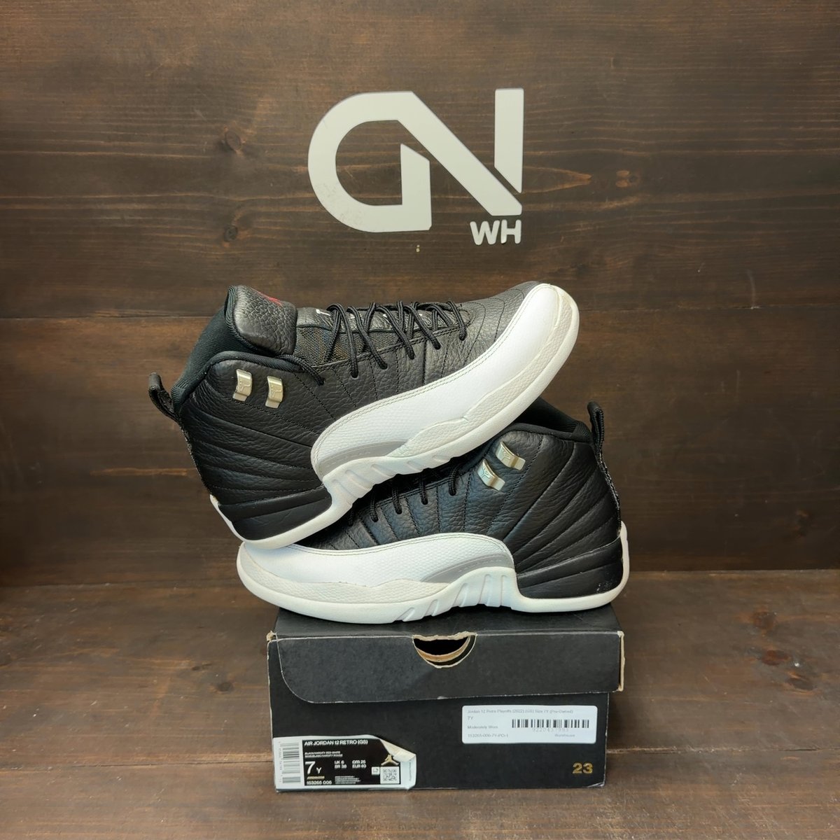 Jordan 12 Retro Playoffs (2022) (GS) Size 7Y (Pre-Owned) - front