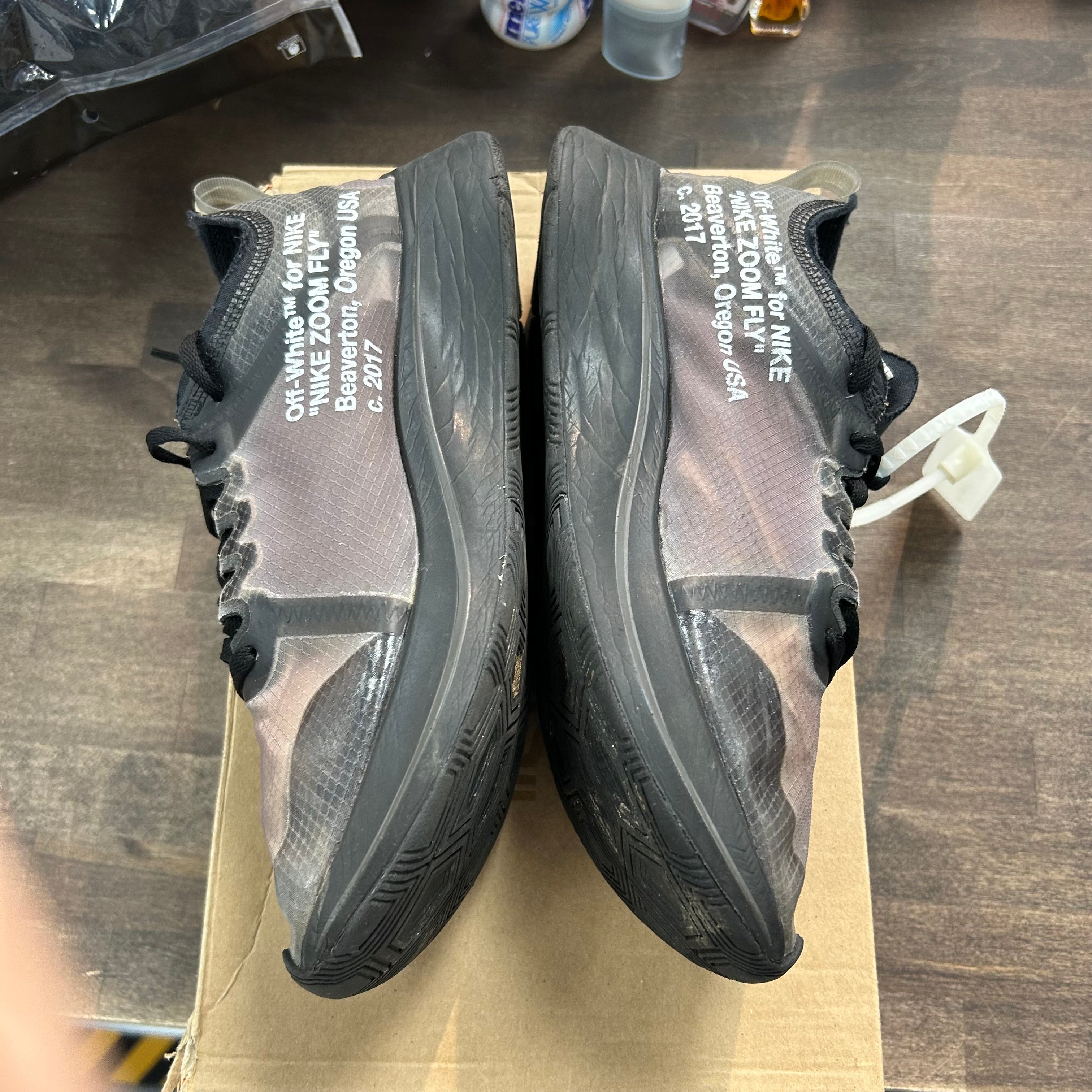 Nike Off-White x Nike Zoom Fly Black Silver (USED) Size 7.5 (Pre-Owned) - Image 3