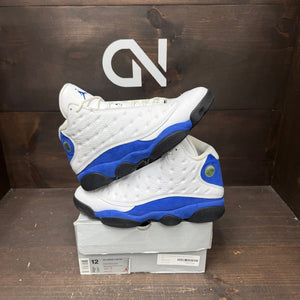 Jordan 13 Retro White Hyper Royal Black Size 12 (Pre-Owned) - front