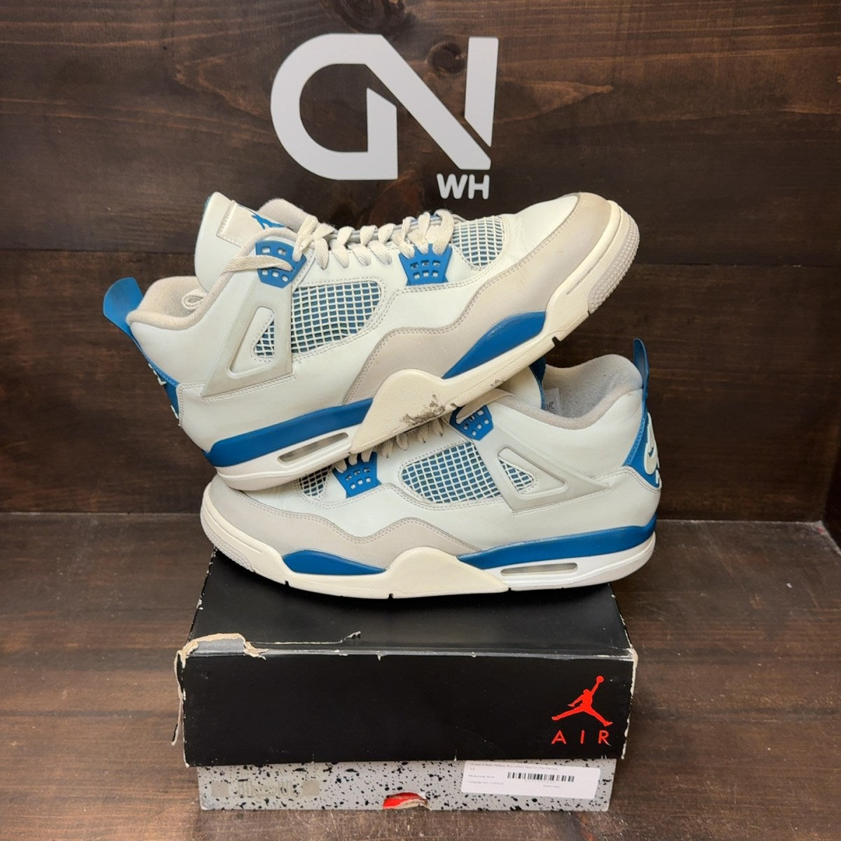Jordan 4 Retro Military Blue (2024) Size 13 (Pre-Owned) - Image 1