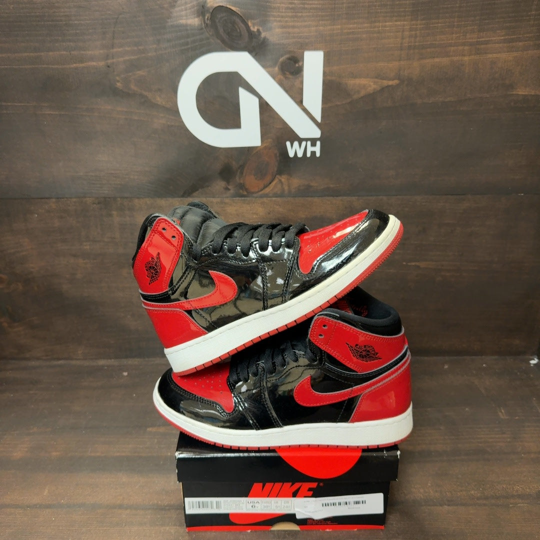 Jordan 1 Retro High OG Patent Bred (GS) - Image 1
