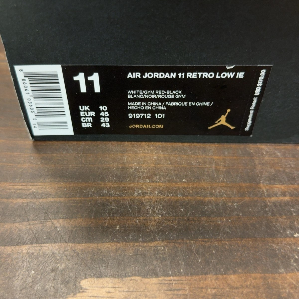 Jordan 11 Retro Low IE White Gym Red - Image 8