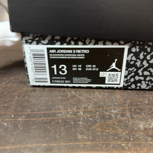 Jordan 3 Retro Black Cat (2025) Size 13 (Pre-Owned)