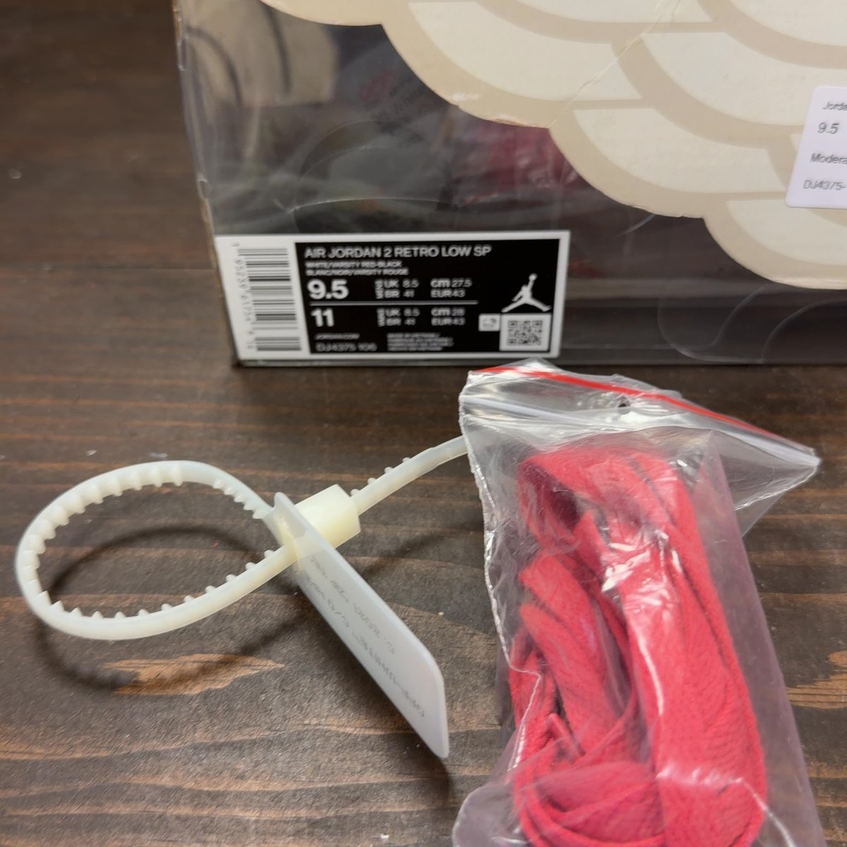 Jordan 2 Retro Low SP Off-White White Red Size 9.5 (Pre-Owned) - aux