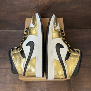 Jordan 1 Mid Metallic Gold Black White Size 10 (Pre-Owned) - Image 4