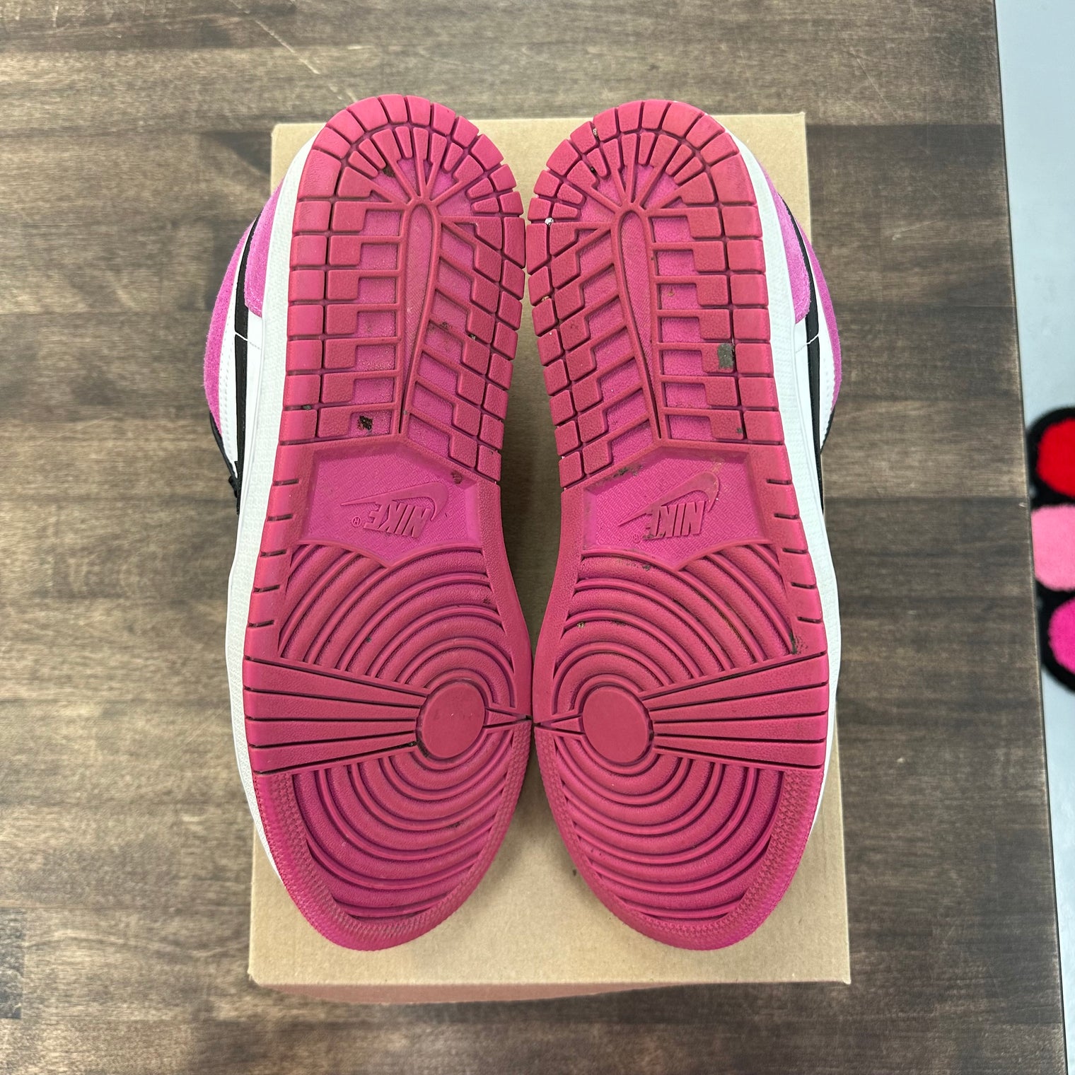 Black Active Fuchsia Jordan 1 Low  (USED, No Box)