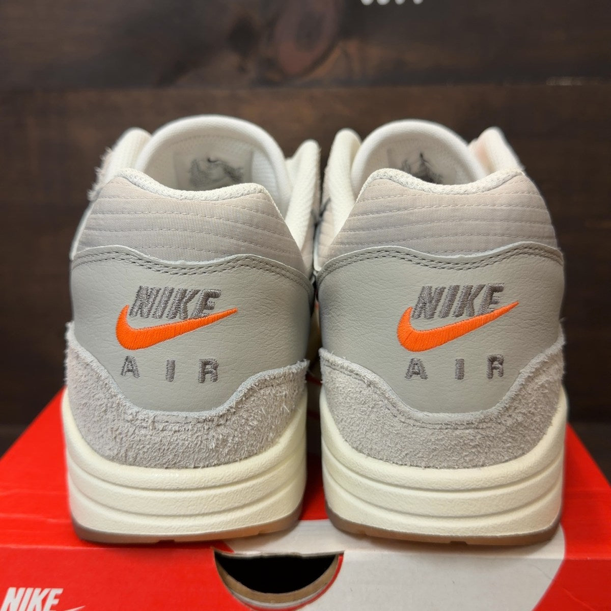 Nike Air Max 1 PRM Light Iron Ore Total Orange - Image 4