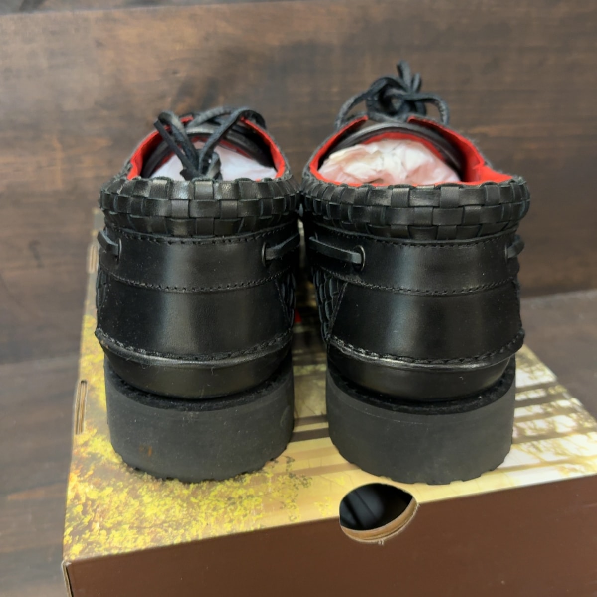 Timberland Woven Leather 3-Eye Lug Supreme Black Size 11 (Pre-Owned)