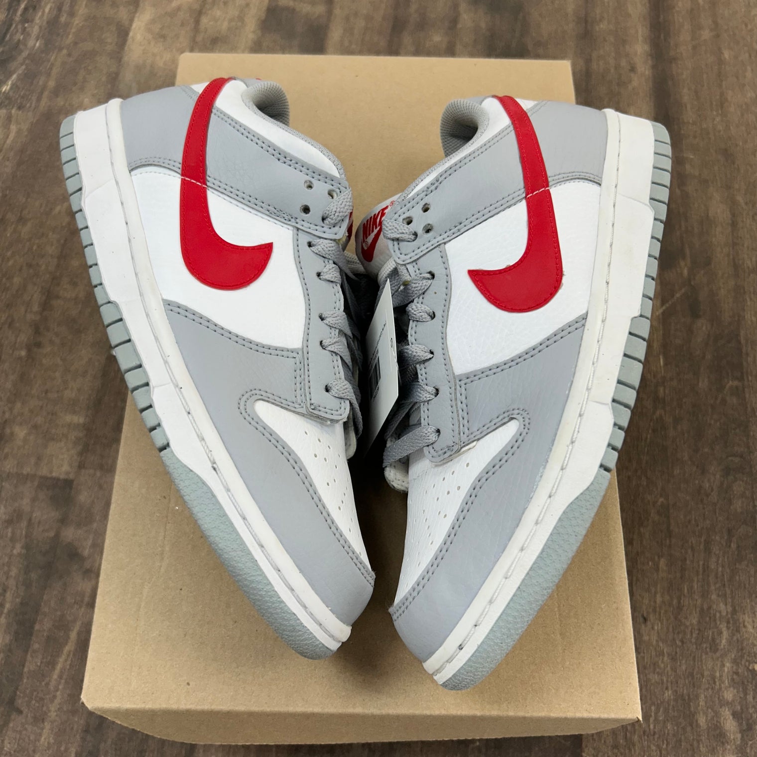 White Wolf Grey University Red Dunk Low (GS) (USED, No Box)